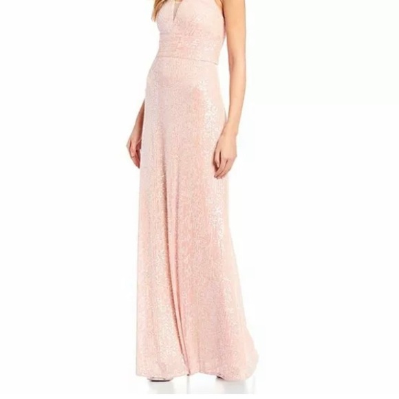Morgan & Company Pink Sequin Formal Gown Dress Long Prom Size 20W [ee] - Picture 1 of 7
